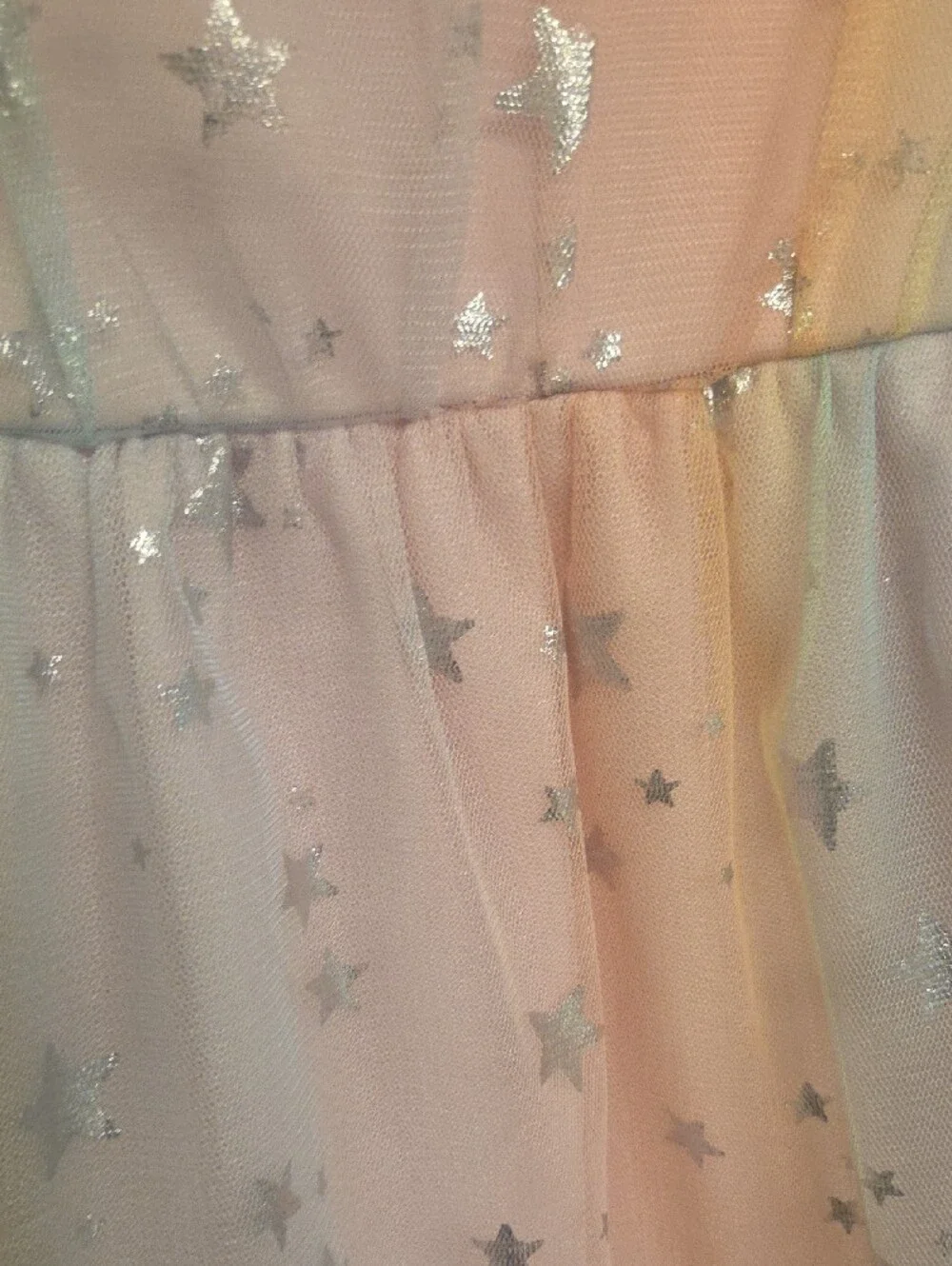 The Children's Place Pastel Rainbow Star Tulle Dress - Pink Peach